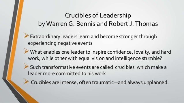 bennis and thomas crucibles of leadership